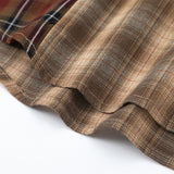 Men Long Sleeve T Shirt Colorblock Check Shirt Men's Spring and Autumn Oversize Hip Hop Long Sleeve Shirt