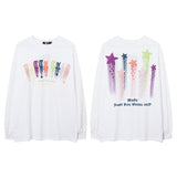 Men Long Sleeve Shirt Cartoon Printed Couple Long Sleeve T-shirt Men and Women Loose