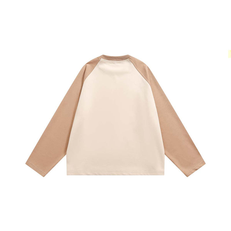 Unisex Jacket Autumn Raglan Sleeve Patchwork Sweater