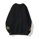 Bathing Ape Sweatshirts Autumn and Winter Cartoon Embroidered Crew Neck Pullover and Fleece Sweater Men and Women