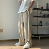 Men Sweatpants Men's Summer Vertical Stripes Apricot Casual Pants
