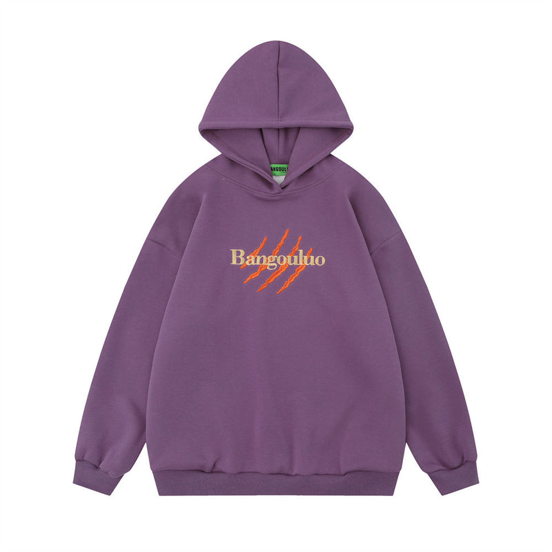 Men Hoodie Simple Embroidered Letter Hooded Sweater