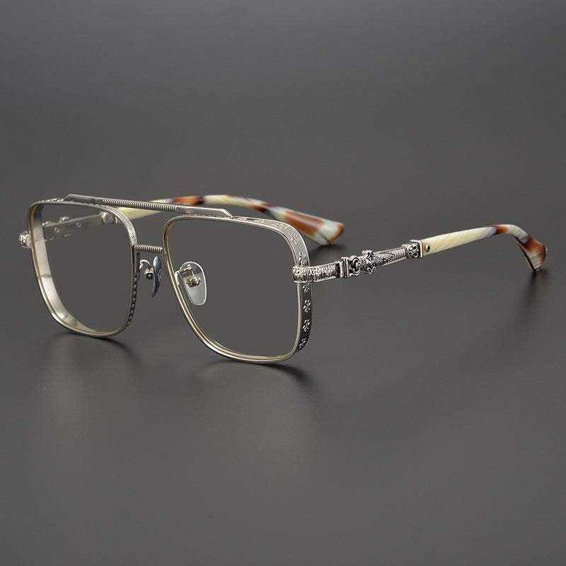 CHH Chrome Hearts Glasses Versatile pure titanium square frame sunglasses frame large face myopia glasses frame