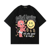 Men T Shirt Hip Hop Retro Short Sleeve T-shirt Men and Women Casual