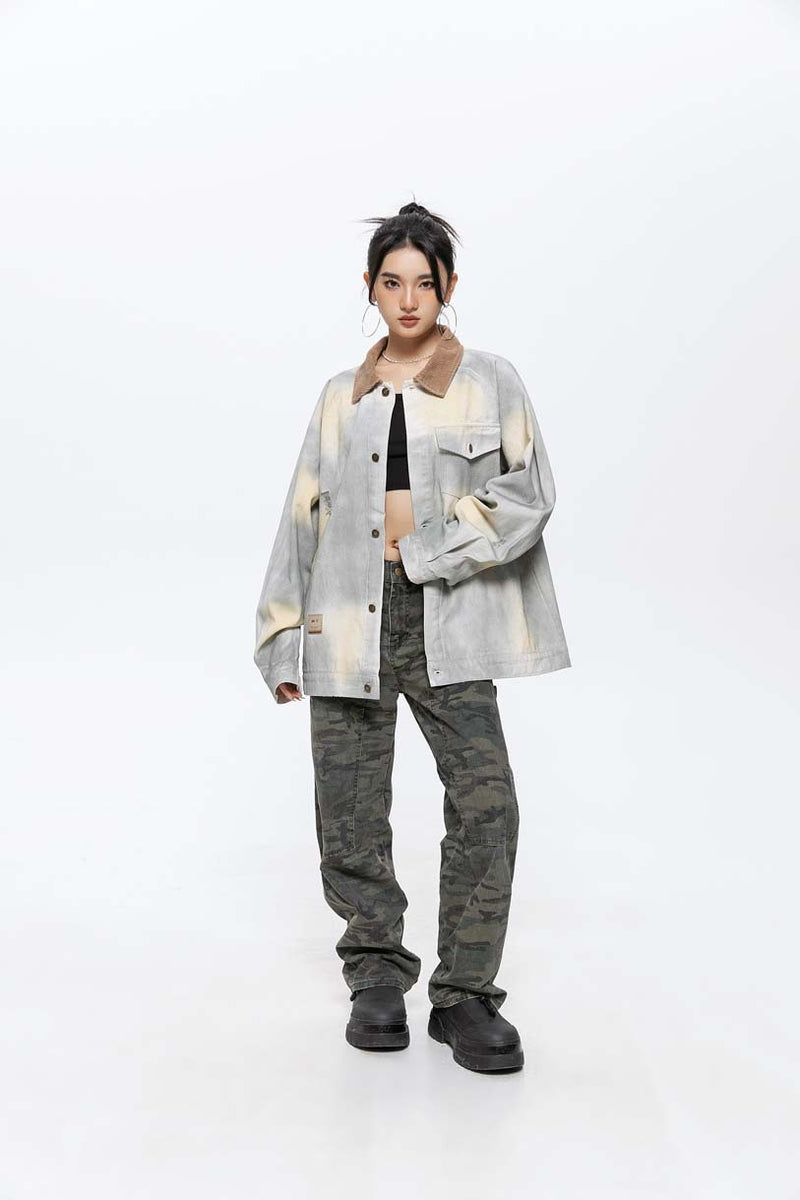 Unisex Jacket Autumn Monochrome Denim Coat Women's Clothing