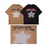 Men T Shirt Men's Clothing American Street Retro Casual Couple Short Sleeve T-shirt