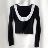 Women Long Sleeve Shirt Short Casual Top Long Sleeve Bottoming Shirt