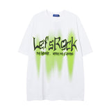 Men T Shirt Letter Graffiti Couple Men and Women Hip Hop Casual Short Sleeve T-shirt