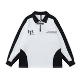 Men Hoodie Stitching Letter Sweater Boys Loose Sports