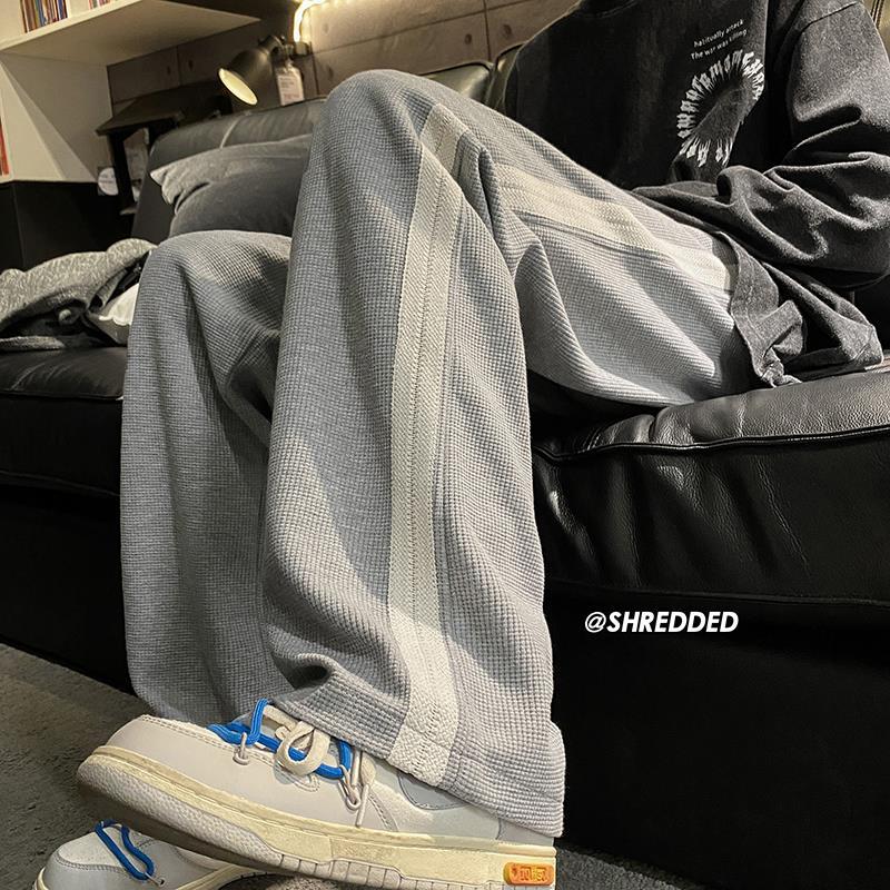 Men Sweatpants Waffle Pants Men's Spring and Autumn Sports Casual Pants