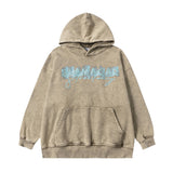 Men Hoodie Washed and Worn Hooded Sweater Men Autumn and Winter Loose Printed