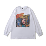 Men Long Sleeve Shirt Long Sleeve T-shirt Men's and Women's Printed Hip Hop Loose Sweater