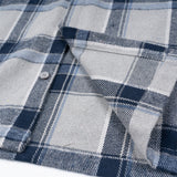 Men Long Sleeved T Shirt Plaid Shirt Men Long Sleeve Loose-Fitting Shirt Coat Casual Polo Collar