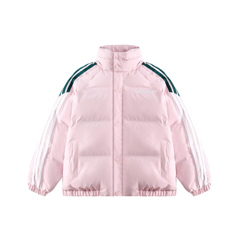 Unisex Jacket Winter Striped Minimalist Bread Coat