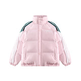 Unisex Jacket Winter Striped Minimalist Bread Coat