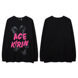 Men Long Sleeve Shirt Personality Butterfly Patch Long Sleeves T-shirt Men and Women Base Long Sleeve Shirt