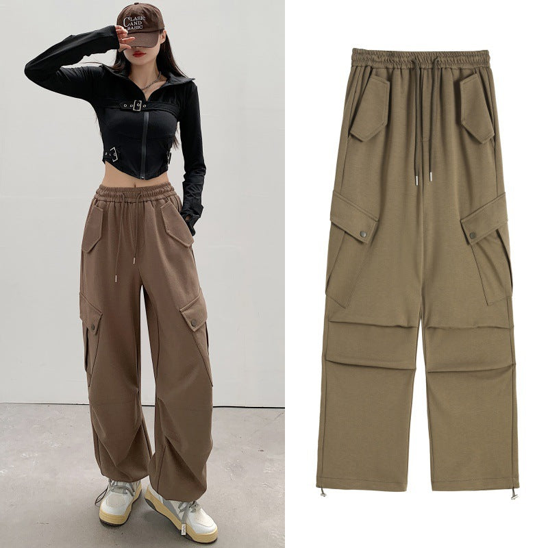 Palazzo Pants Sweatpants Women Loose Casual Retro Sports Wide-Leg Pants