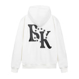 Men Fleece Lined Hoodie High Street Letters Printed Hoodie Men's Loose Hooded