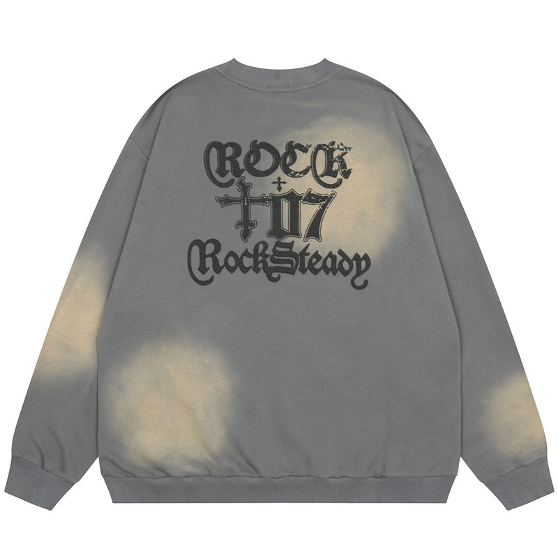 Men Hoodie Letter Printed round Neck Long Sleeve Men's Sweater Loose Top