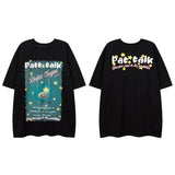 Men T Shirt Three-Dimensional Graffiti Letter Short-Sleeved T-shirt Men and Women Retro Couple