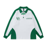 Men Hoodie Stitching Letter Sweater Boys Loose Sports