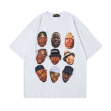 Men T Shirt West Coast Hip Hop Retro Printed Casual Short Sleeve T-shirt Men and Women