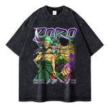Nami T-shirts Oversized Streetwear Vintage Washed Anime