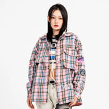 Men Long Sleeved T Shirt Plaid Long Sleeve Shirt Coat Men's and Women's Spring and Autumn Shirt