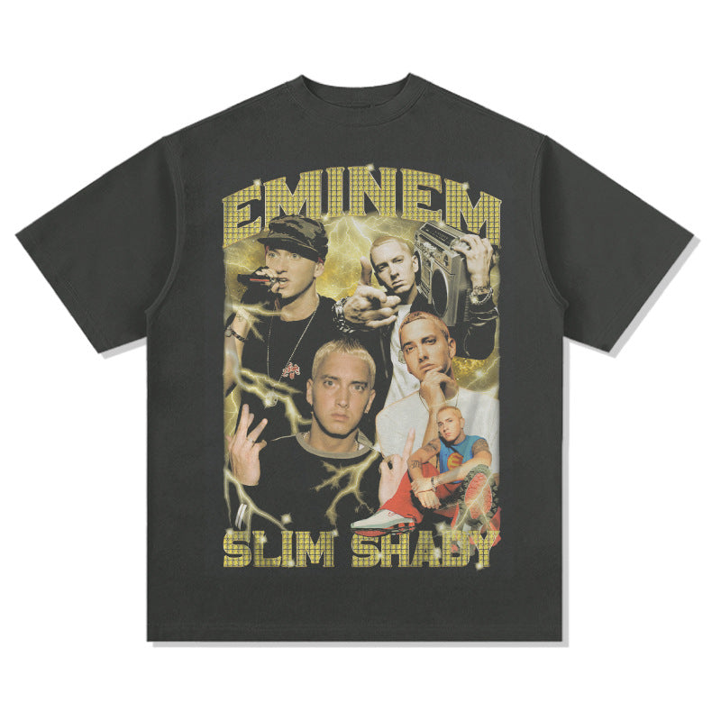 Detroit Eminem T Shirt Crew Neck Heavy Retro Old T Shirt