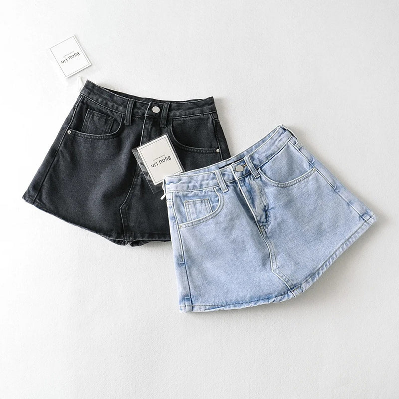 Women Skirt Short Summer Denim Skirt Skinny Sheath