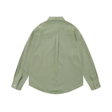 Men Long Sleeved T Shirt Spring and Autumn Solid Color Long Sleeve Shirt Men's Zipper Pocket Lapels Shirt Pure Cotton Cardigan Top