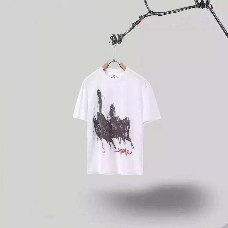 Mens T-shirts Travis Scott Cactus Jack x Utopia Utopia Warhorse Short Sleeve T-Shirt