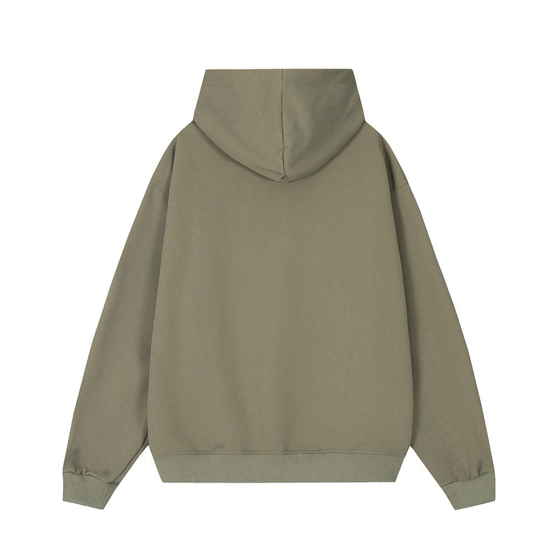 Men Hoodie Sweater Man Pair-Way Zipper Stitching Loose Cool Hoodie Autumn and Winter Clothing