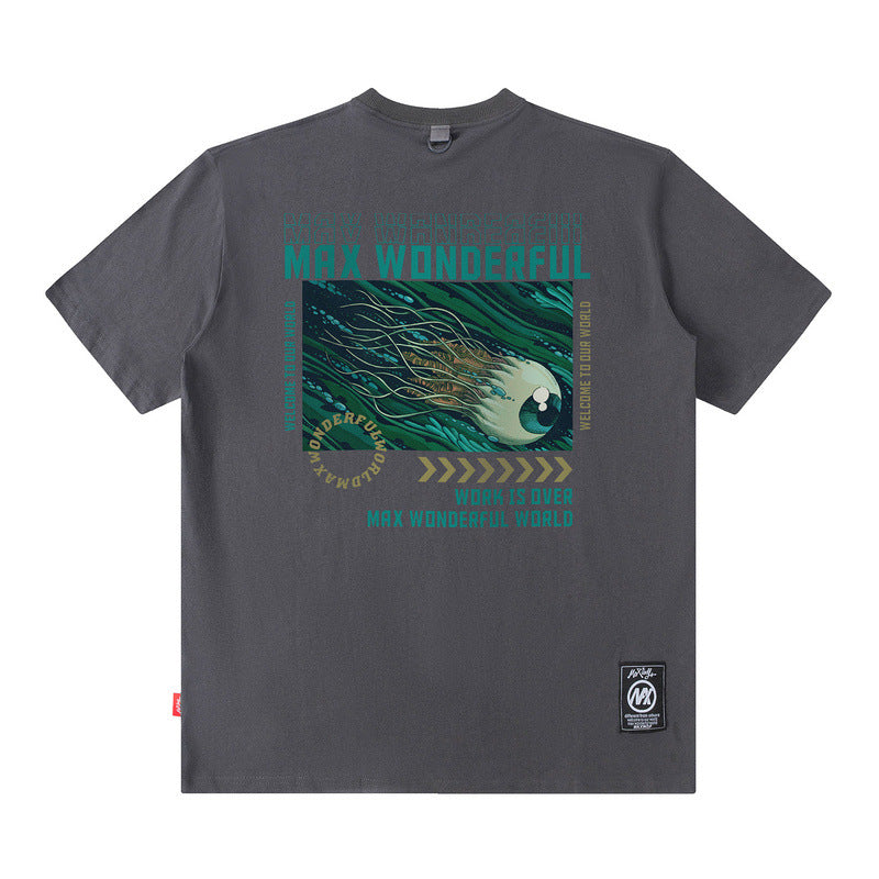 Men T Shirt Retro Fashion Brand T-shirt for Men and Women Spring and Summer