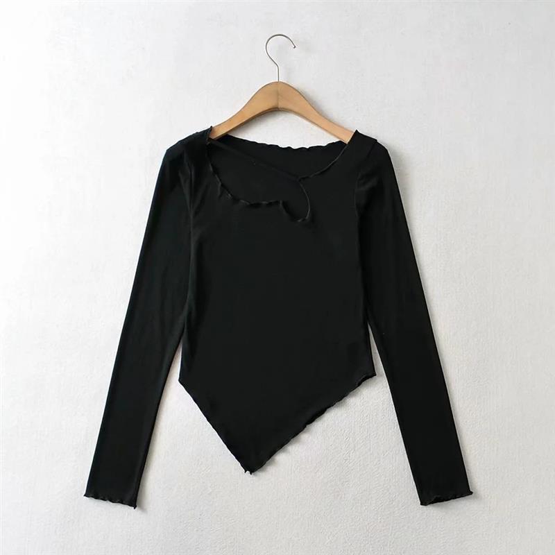 Women T-shirt Fall Women's Clothing Slim-Fit Short Long Sleeve T-shirt