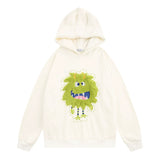 Men Fleece Lined Hoodie Hooded Sweaters Menswear Street Design Sense Loose Pullover