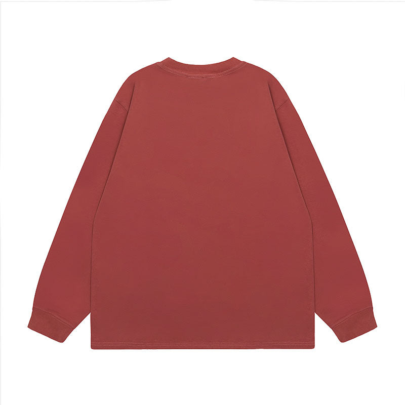 Men Long Sleeve Shirt Casual Long Sleeve Couple T-shirt Men and Women Autumn Versatile Loose