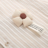 Men Long Sleeved T Shirt Flower Vertical Striped Long Sleeve Shirt Men's Spring and Autumn Loose Shirt Casual