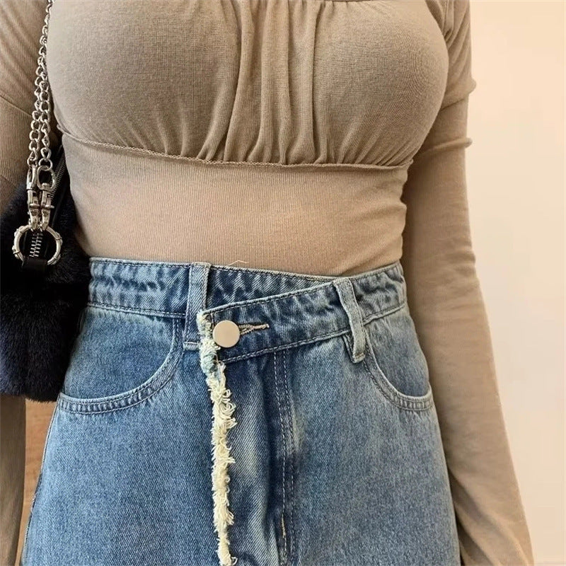 Women Skirt Vintage Denim Skirt Skirt