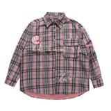 Men Long Sleeved T Shirt Plaid Long Sleeve Shirt Coat Men's and Women's Spring and Autumn Shirt