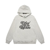 Men Fleece Lined Hoodie Fall/Winter Men's Hooded Sweater Ins Letter Print Hoodie Loose Casual
