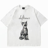 Top Women Cute Cat Printed Short Sleeve T-shirt