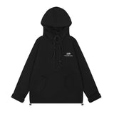 Men Hoodie Drawstring Lace Hooded Sweater Men's Loose Masked Turtleneck Pullover Hoodie Autumn and Winter