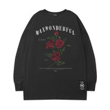 Men's Long Sleeve Shirt Cartoon Printed round Neck Long Sleeve T-shirt Men's Ins Loose All-Match
