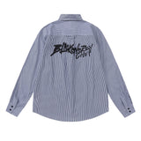 Men Long Sleeved T Shirt Spring and Autumn Vertical Striped Long Sleeve Shirt Men's Casual Loose Shirt Outer Wear