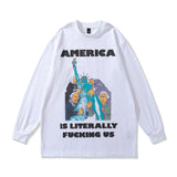 Men Long Sleeve Shirt Spring and Autumn Anime Print Bottoming Long Sleeve T-shirt Men and Women Couple