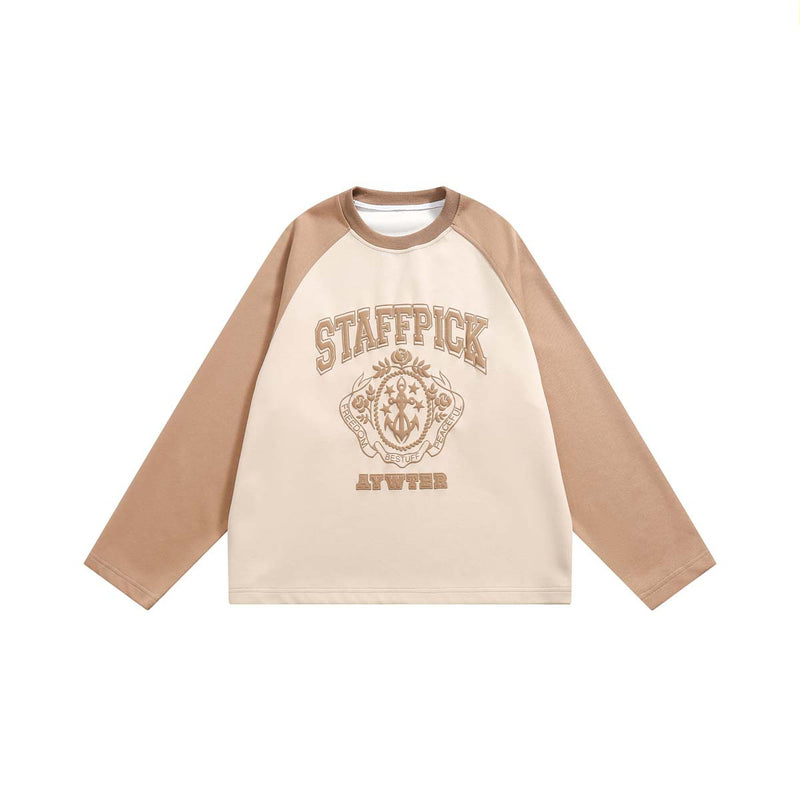 Unisex Jacket Autumn Raglan Sleeve Patchwork Sweater