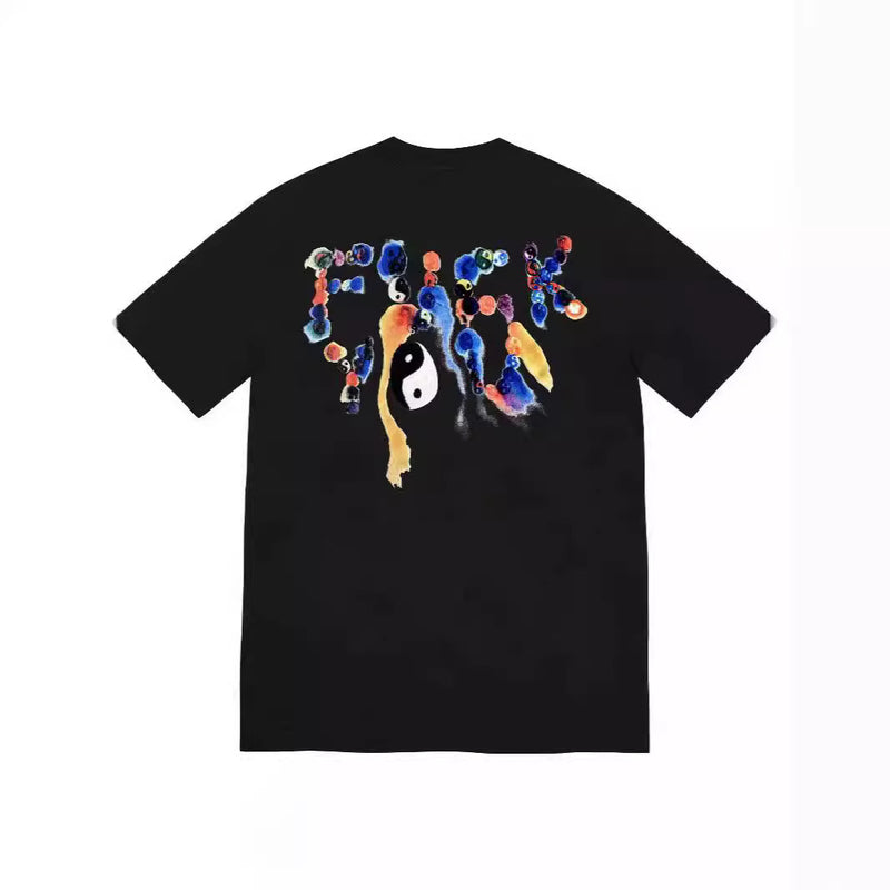 Mens T-shirts 23FW WEEK17 YIN YANG Graffiti Tai Chi Yin Yang Gossip Short Sleeve T-Shirt
