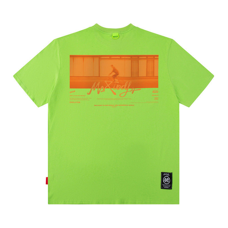 Men T Shirt Fashion Brand Printing Short-Sleeved T-shirt Men's Loose Casual