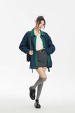 Unisex Jacket Autumn Striped Contrast Color Denim Jacket Women's Clothing